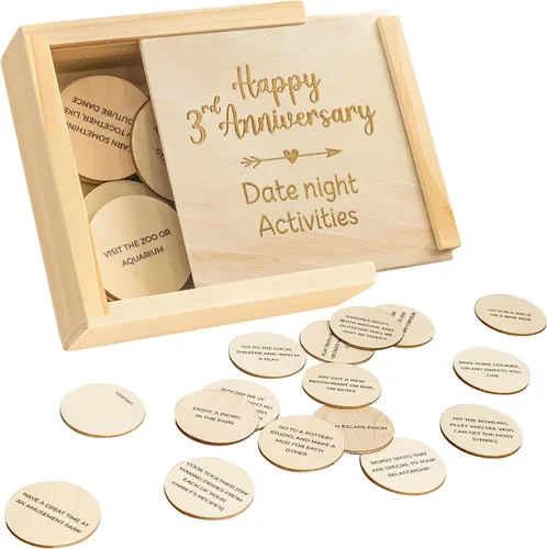 Miniatura 8 de Regalos de un año de aniversario de madera STOFINITY para novio y novia - Regalos de madera de un año de aniversario para él o ella, primer regalo