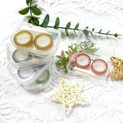 Miniatura 6 de Fundas para lentes de contacto, colorido soporte para lentes de contacto, estuche de contacto transparente, mini lente de contacto portátil
