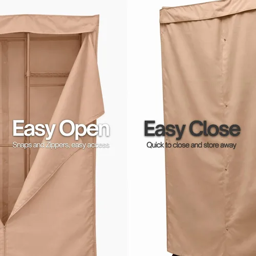 Miniatura 4 de Formosa Covers Funda portátil para estante de ropa, protege tu ropa del polvo, mantiene tu habitación organizada en beige caqui (solo funda)