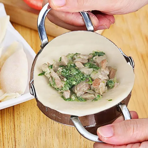 Miniatura 7 de Hoypeyfiy 2 prensas para hacer ravioles de bola de masa hervida, máquina de bolas de masa de acero inoxidable, molde Wonton, herramienta fácil