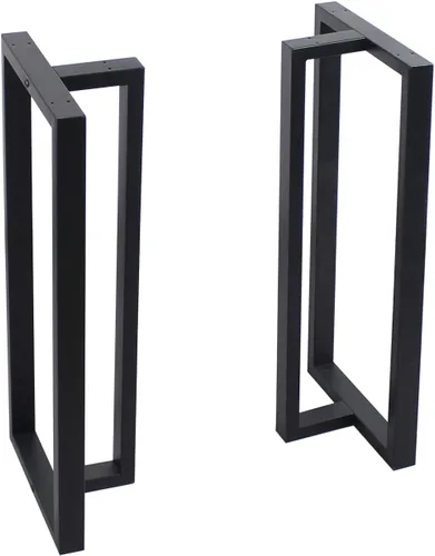 Miniatura 24 de MBQQ Patas para muebles de 15.7" de altura 17.7" de ancho, tubo cuadrado rústico decorativo, patas de mesa de metal resistente, patas de escritorio