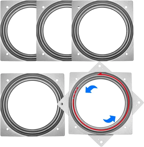 Paquete de 5 placas giratorias cuadradas de 500 libras de capacidad de 6 pulgadas, placa giratoria Lazy Susan de 6 pulgadas, rodamientos de placa