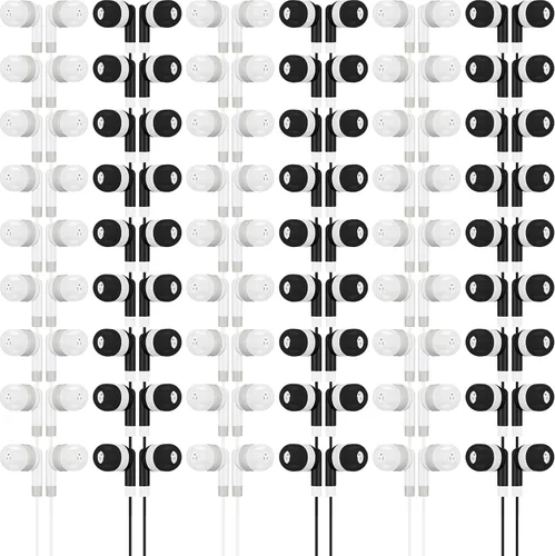 Kigeli Juego de 100 auriculares intraurales con cable para niños y adultos, para aula, estudiantes, auriculares intrauditivos desechables de 0.138
