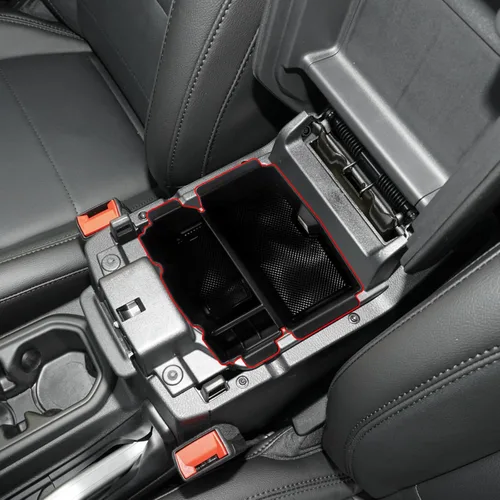 Miniatura 4 de Caja de almacenamiento organizadora de consola central de 4 piezas para Jeep Wrangler JL JLU y Gladiator JT, organizador de bandeja de consola
