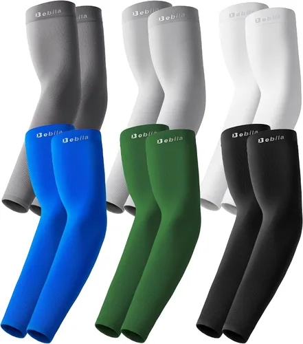 Miniatura 13 de Bebila Mangas de brazo para hombres y mujeres, protección solar UV, mangas de compresión de enfriamiento para baloncesto, golf, al aire libre