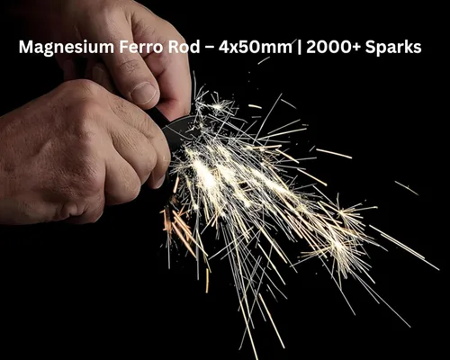 Miniatura 3 de Kit de iniciación de fuego con magnesio y varilla ferro – Equipo de supervivencia de emergencia con 12 bolsas de magnesio 99% puro + Bolsa