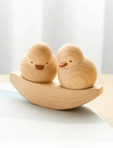 Miniatura 2 de Decoración del hogar, decoración decorativa, amistad, esculturas de animales de pato talladas a mano, adorno de estatua de madera, regalo creativo