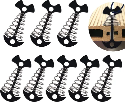 Estacas para tienda de campaña, 8 clavijas de anclaje para cubierta de espina de pescado, kit de tensor de cuerda de espina de pescado de aleación
