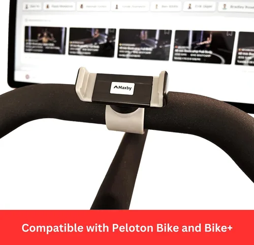 Miniatura 2 de Soporte para teléfono compatible con Peloton Bike & Bike Plus - Ajuste seguro y fácil operación con una sola mano - Rotación de 360 grados - Soporte