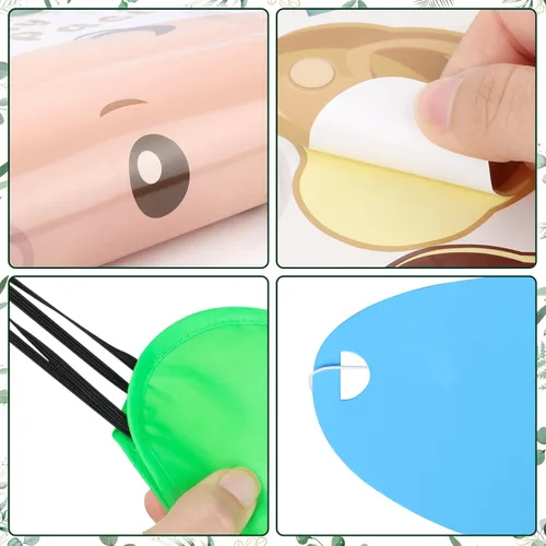 Miniatura 4 de Hxezoc Juegos de baby shower Pin The Chupete en el juego del bebé con 36 calcomanías para chupete, juegos de póster de bebé verde grande para fiesta