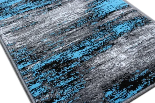 Miniatura 3 de Masada Rugs, Alfombra moderna y contemporánea, azul, gris y negro (2 pies x 3 pies)