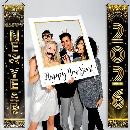 Miniatura 8 de KatchOn, Cartel extra grande de feliz año nuevo – 72 x 12 pulgadas Decoraciones de Año Nuevo 2026 Suministros de fiesta de Año Nuevo 2026