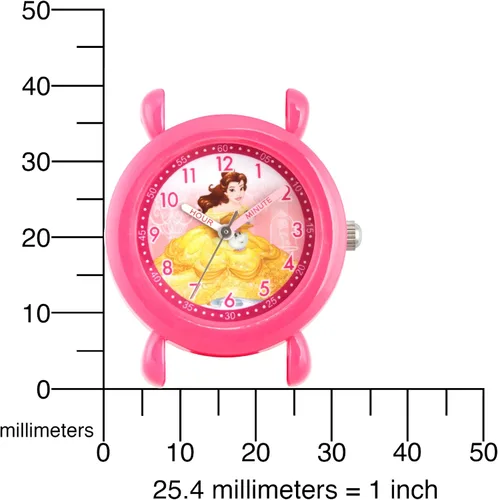 Miniatura 5 de DISNEY Princess - Reloj analógico de cuarzo con correa de silicona para niños, Rosado, Classic