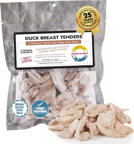 Miniatura 10 de Fresh Is Best Duck Heart - Golosinas liofilizadas para perros – Golosinas crudas liofilizadas para gatos en bolsa resellable con cremallera – Alto
