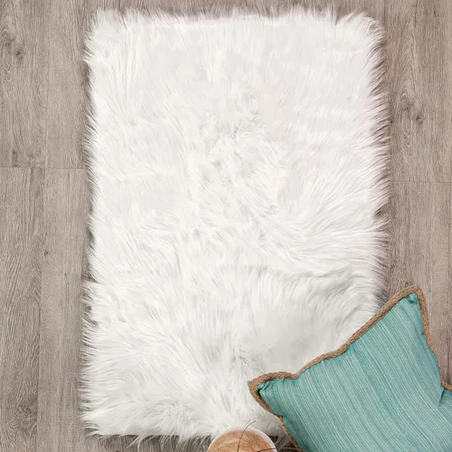 Miniatura 9 de Super Area Rugs - Alfombra de piel de oveja suave y esponjosa Blanco