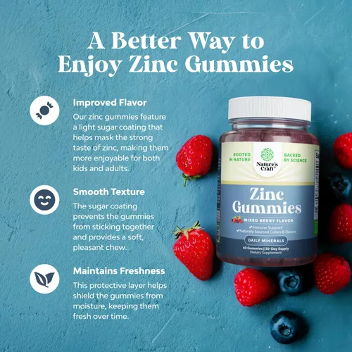 Miniatura 4 de Gomitas de zinc extra fuertes para adultos, suplementos de zinc masticables para mujeres y hombres para apoyo energético e inmunológico, vitaminas
