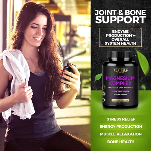 Miniatura 8 de Suplemento complejo de citrato y óxido de magnesio de 500 mg – Alta absorción máxima fuerza – Ayuda a apoyar la densidad ósea y fuerza, músculos