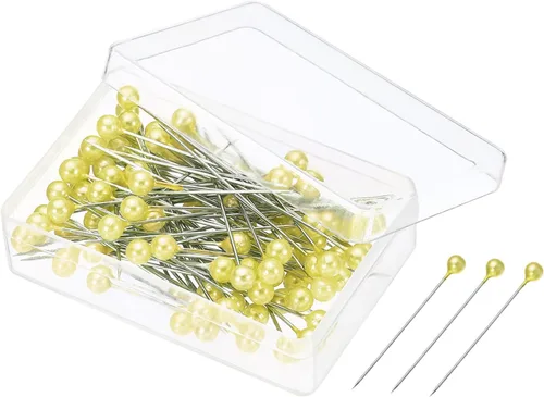 Miniatura 14 de PATIKIL Alfileres de costura perlados, 1 juego de agujas de cabeza de bola de acero inoxidable para decoración de modista, color azul