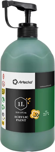 Miniatura 17 de Artecho Juego de pintura acrílica de 12 colores en envases grandes (500ml/17oz), pintura para manualidades artísticas para suministros de arte