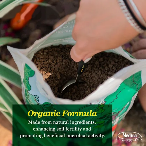 Miniatura 6 de Medina Growin Green Fertilizante granular orgánico – Bolsa de 5 libras – Potenciador de suelo rico en nutrientes 3-2-3 gránulos para jardines