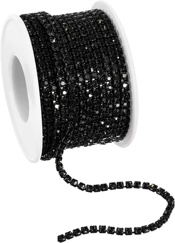 uxcell Cadena de diamantes de imitación de cristal de 10 yardas, 0.118 pulgadas (0.118 in) para coser y cerrar la cadena para hacer manualidades,