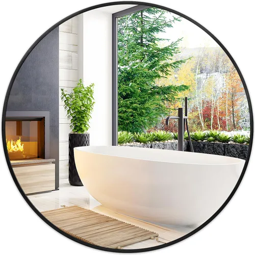 Miniatura 26 de Fabuday Espejo circular negro para pared de 20 pulgadas, espejos redondos para baño, entrada, sala de estar, pasillo, decoración de dormitorio