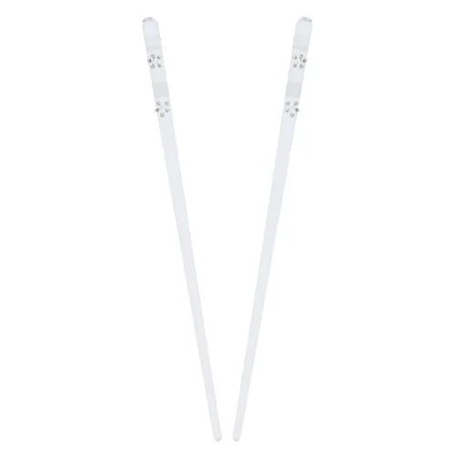 Miniatura 5 de Palitos para cortar el cabello transparente azul con flor de diamante