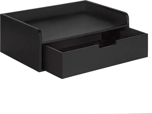 Miniatura 8 de Kate and Laurel Kitt - Mesa auxiliar flotante moderna con cajón para pared, 18 x 12 x 6.5 pulgadas, color negro