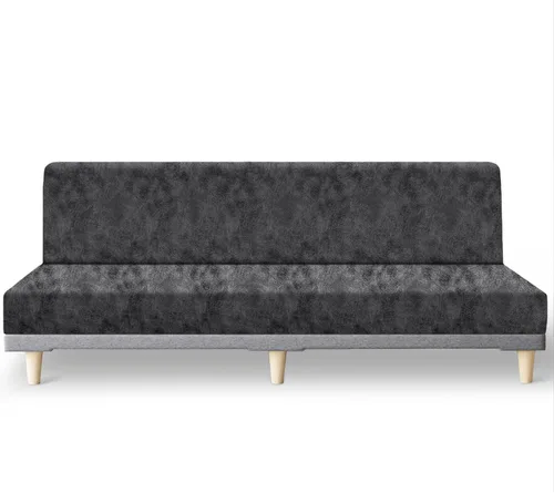 Miniatura 22 de molasofa - Funda elástica para futón de aspecto de cuero, cubierta para sofá sin brazos, protector de muebles con parte inferior elástica, funda