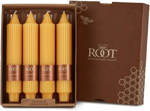 Miniatura 30 de Root Candles Velas sin aroma de cena Premium mezcla de cera de abejas en caja, 9 pulgadas, cera de abejas, 12
