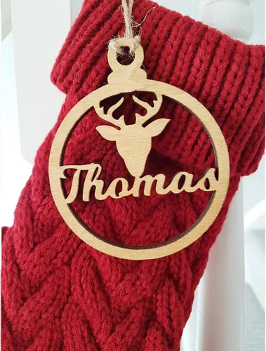Miniatura 4 de gorm Adorno de reno personalizado, adornos de madera con nombre, adornos de reno, árbol de Navidad, adornos de familia, nombre personalizado