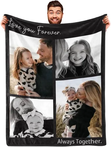 Miniatura 12 de Envío al día siguiente, manta personalizada con foto para regalos de novia, novio, manta con foto personalizada de esposa para regalos de cumpleaños