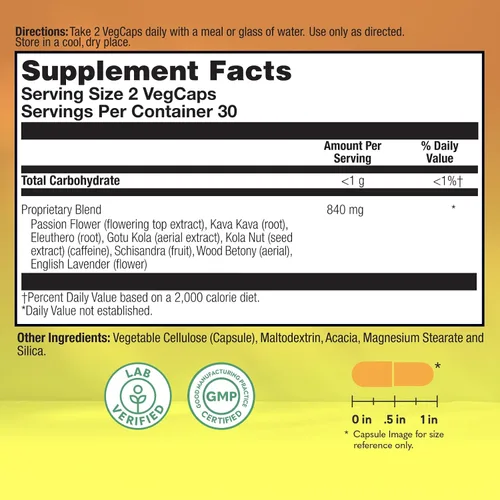 Miniatura 3 de Natural Balance Happy Camper - Suplemento de apoyo para el estado de ánimo para sentirse bien - Cápsulas de Gotu Kola, flor de la pasión y kava kava
