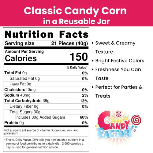 Miniatura 2 de Sarahs Candy Factory Candy Corn en Frasco, 3 Libras