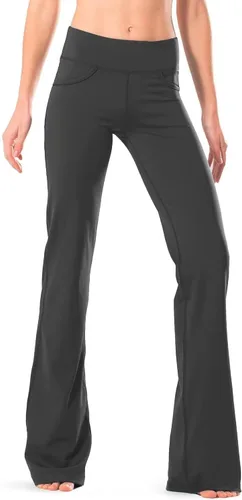 Safort Pantalones de yoga con entrepierna de 28" 30" 32" 34"más amplios en la parte inferior para botas altas, 4 bolsillos, UPF50+
