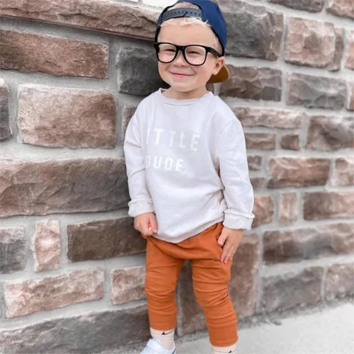 Miniatura 2 de Murnouche Conjunto de ropa de 2 piezas para bebé niño y niño pequeño, B Blanco-marrón
