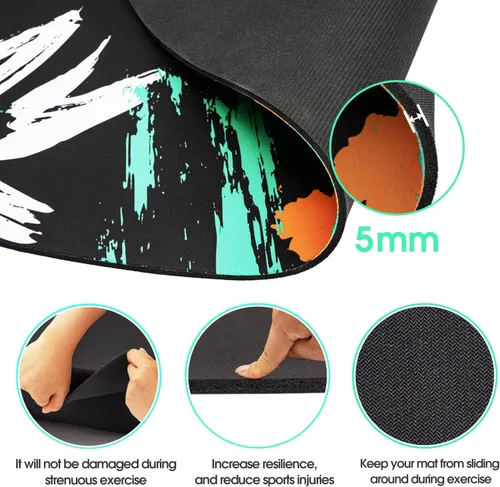 Miniatura 4 de Cheete Tapete para Saltar la Cuerda Tapete Grande de Goma para Ejercicio Interior Exterior Tapete Absorbente de Impactos Antideslizante Diseño Verde