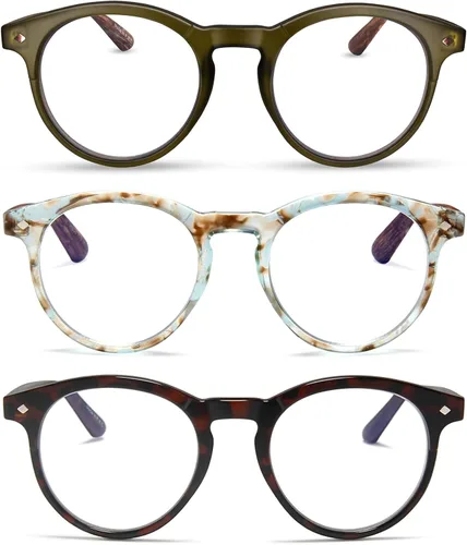 Miniatura 18 de 2SeeLife Gafas de lectura grandes y redondas TR-90 para hombres y mujeres – Ajuste mediano-grande, duraderas, bisagras de resorte, lectores de luz