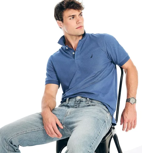 Miniatura 179 de Nautica playera polo clásica de mangas cortas, color sólido, para hombre