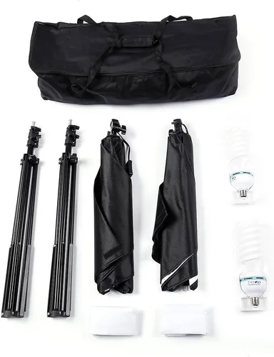 Miniatura 6 de Kit de iluminación Softbox para fotografía, kit de inicio de YouTube, equipo fotográfico, luz de estudio suave con soportes de luz y práctica bolsa