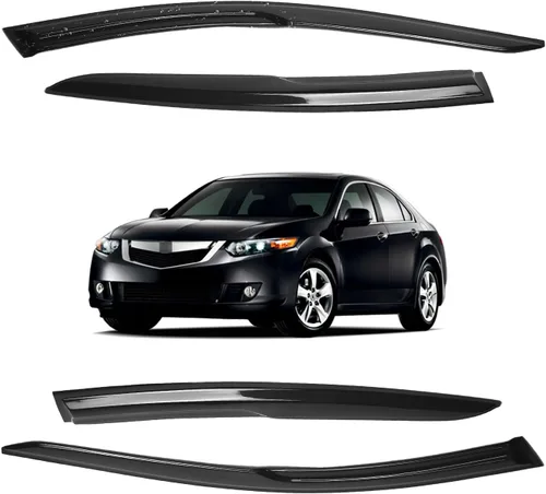 Miniatura 119 de Viseras para ventanas para Mazda 3 Sedán 4 puertas 2004 2005 2006 2007 2008 2009 estilo JDM Mugen, deflector de viento, protector solar y de lluvia