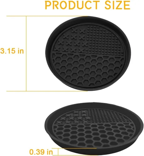Miniatura 2 de 4 piezas de posavasos para automóvil, tapete antideslizante de silicona para portavasos del vehículo, tapete antipolvo para aislar