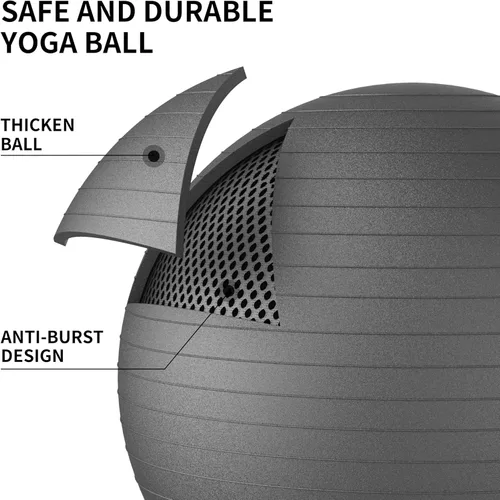 Miniatura 2 de Exercise Balls Set 22-30 Inch & 9 Inch, Small Pilates Ball with Pump, Pregnancy Ball for Women, Yoga Balls for Exercise, Small Exercise Ball for