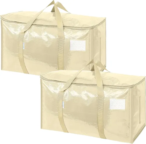 Miniatura 13 de TICONN Paquete de 2 bolsas de mudanza extra grandes resistentes con cremalleras y asas de transporte, bolsas de almacenamiento duraderas