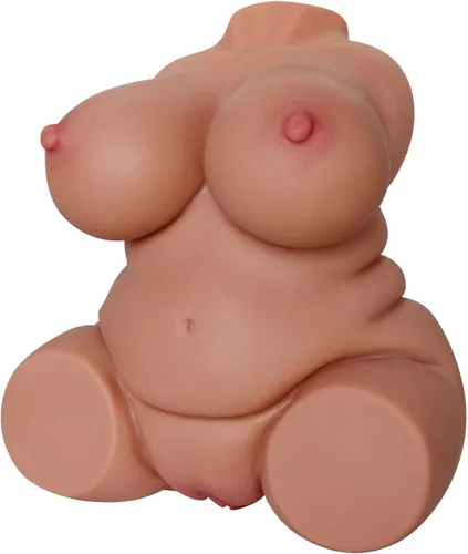 BBW - Muñeca sexual para hombres con pechos grandes y coño culo, portátil, de 13 libras, color marrón gordo realista, masturbador masculino 3 en 1