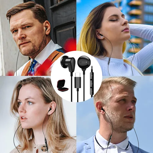 Miniatura 7 de ACAGET Auriculares USB tipo C para Samsung Galaxy S26 Ultra S25 S24 FE S23 S22 Z Fold 6 Flip 5 Auriculares estéreo de alta fidelidad con micrófono