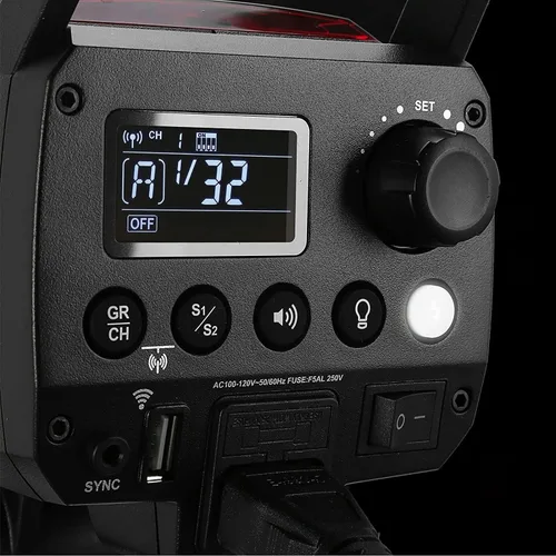 Miniatura 5 de Godox MS200-V MS200V 200W - Luz estroboscópica compacta de estudio, GN53 0.1-1.8S Tiempo de reciclaje, sistema 2.4G X, montaje Bowens con lámpara