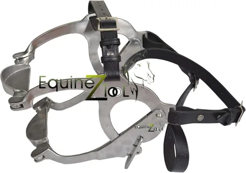 Espéculo dental equino Super Deluxe con placas de mordida estándar, espéculo de boca de caballo resistente para odontología veterinaria y equina,