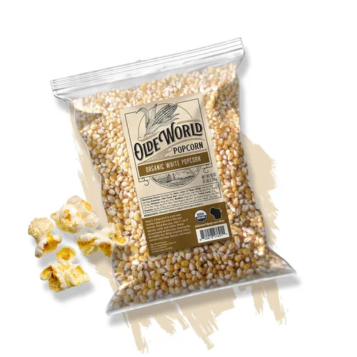 Miniatura 8 de Granos de palomitas de maíz blancos orgánicos de 6 libras, sin OMG, sin sodio, sin pesticidas, sin sal, a base de plantas, sin azúcar, palomitas
