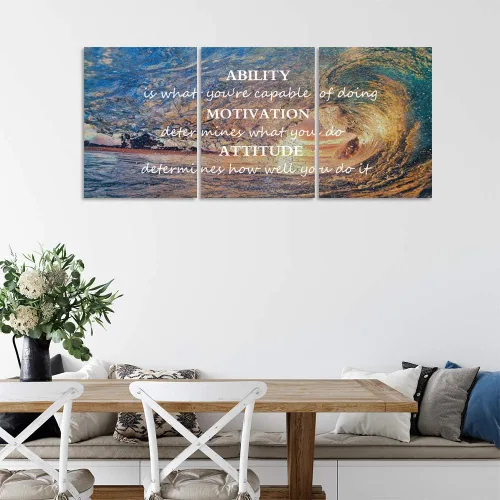 Miniatura 3 de Pósteres inspiradores motivacionales para pared, pintura en lienzo con diseño de salida del sol, mar azul, océano, paisaje natural, decoración